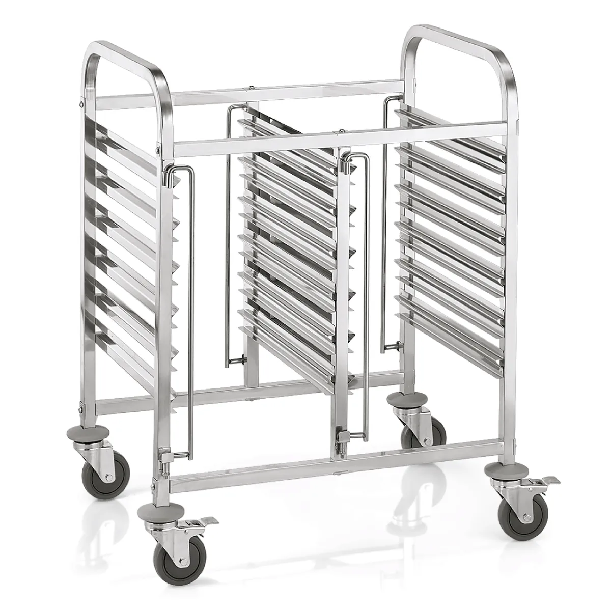 Regalwagen GN 1/1 für 12 Behälter/24 Tabletts, 55 x 74 x 100 cm, Chromnickelstahl