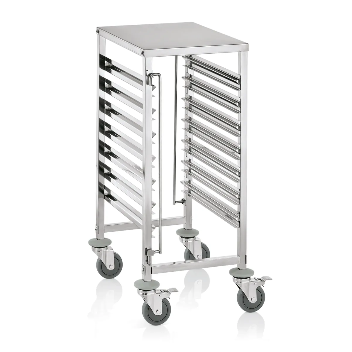 Regalwagen GN 1/1 für 7 Behälter/14 Tabletts, Chromnickelstahl