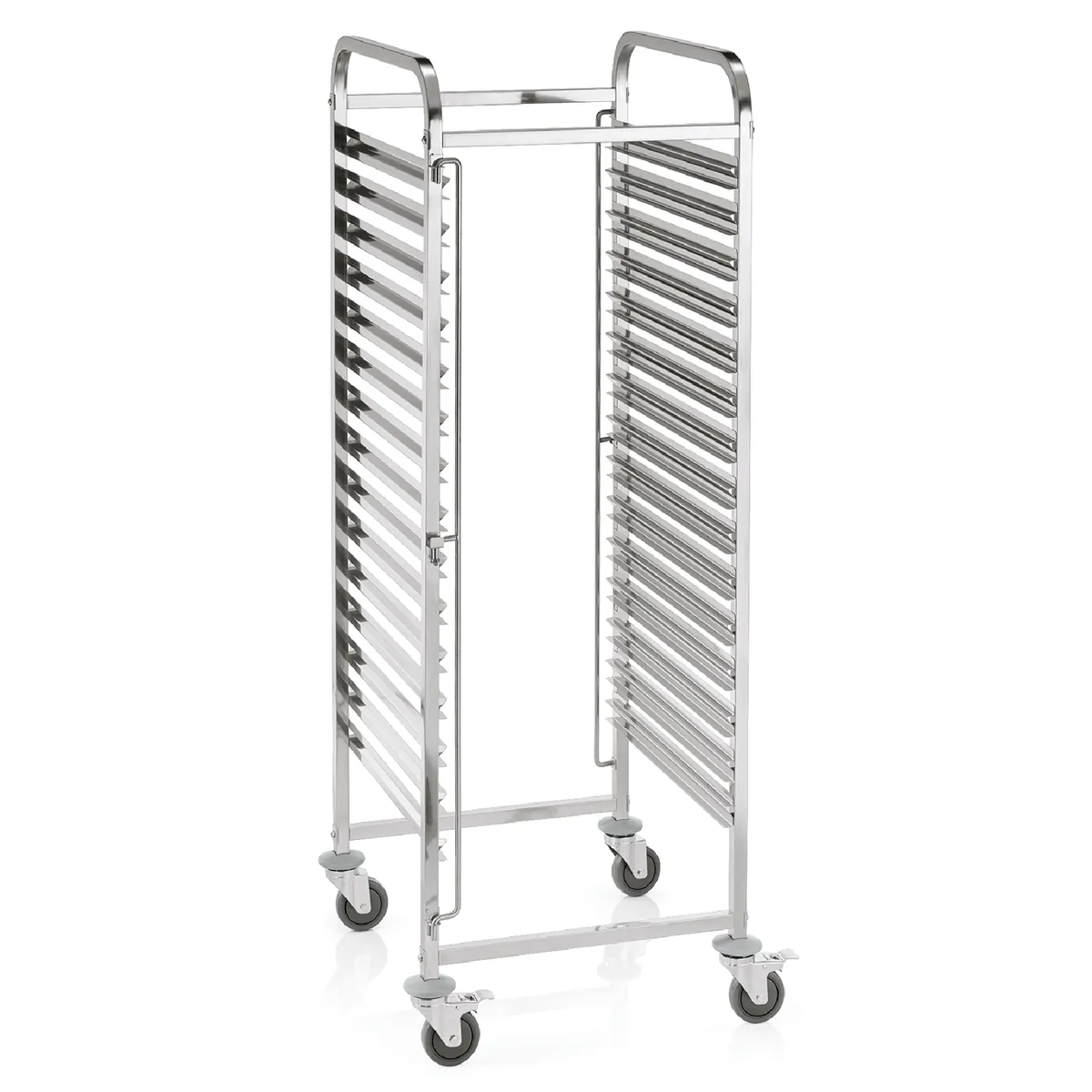 Regalwagen GN 2/1 für 15 Behälter/30 Tabletts, Chromnickelstahl