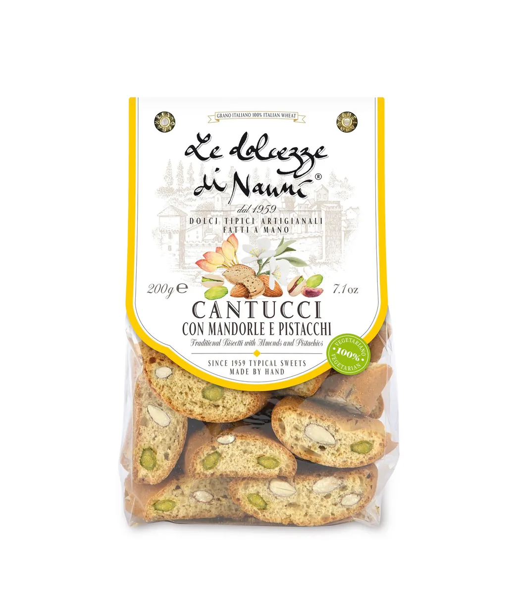 Cantuccini mit Mandeln und Pistazien