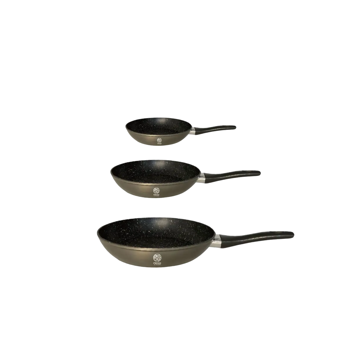 Prime Kitchen 3-teiliges Pfannenset – Antihaft, Induktionsgeeignet, langlebiges Aluminium (20/24/28 cm)