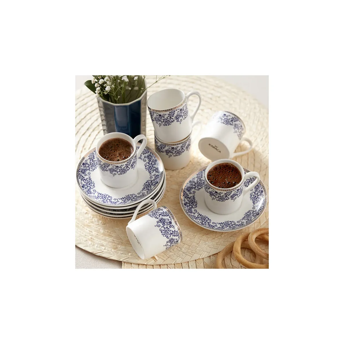 Karaca Bella Türkisches Kaffeetassen-Set für 6 Personen
