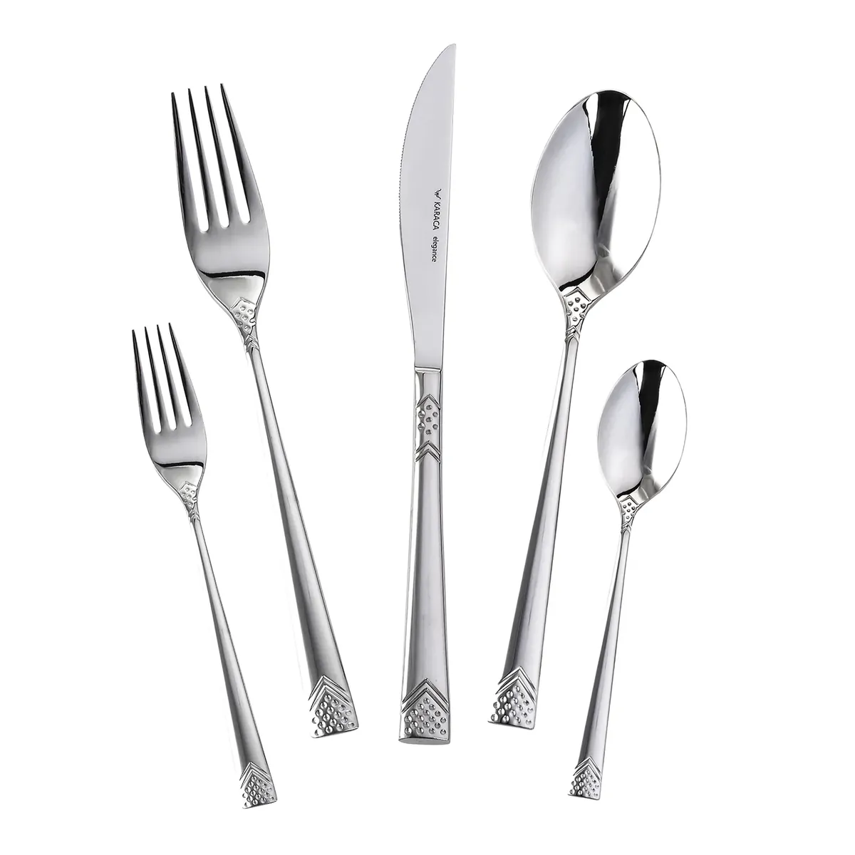 Karaca Sungate Besteck- Set mit Gabel- Messer- Löffel-Set mit Box, 84-teilig