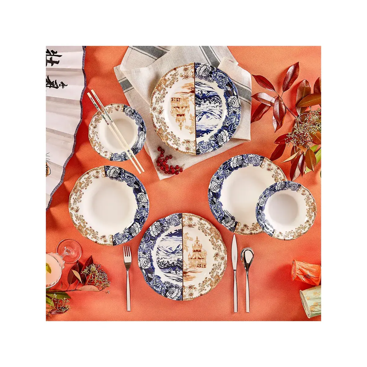 Karaca Blue Caffe 12-teiliges Geschirrset für 4 Personen