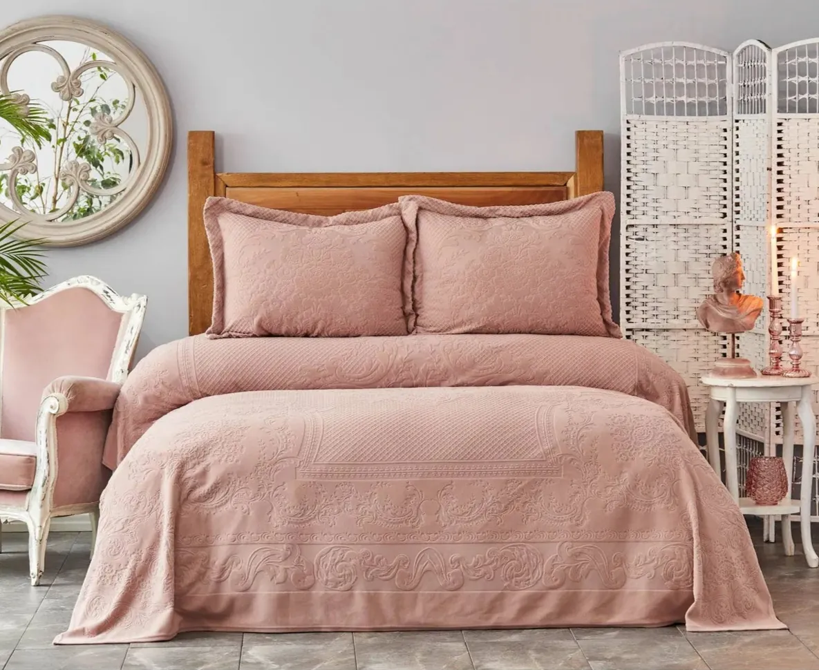 Karaca Home Nancy Kreidefarbenes Panel Doppel Bettbezugsset