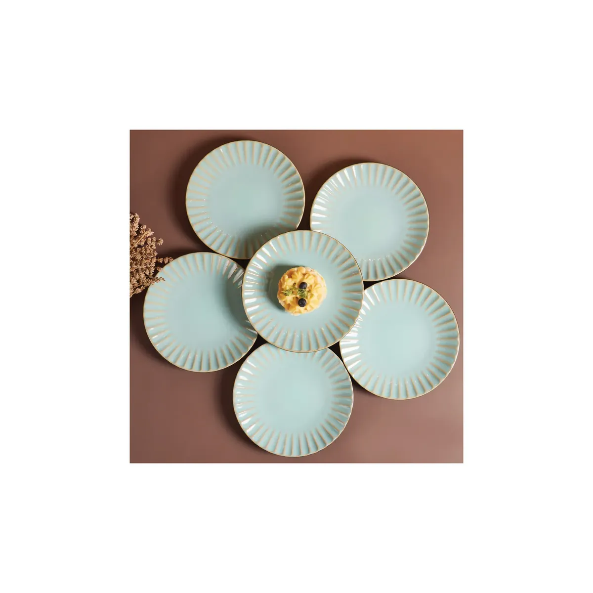 Karaca Roca Blau 6 teiliges Kuchen-Set