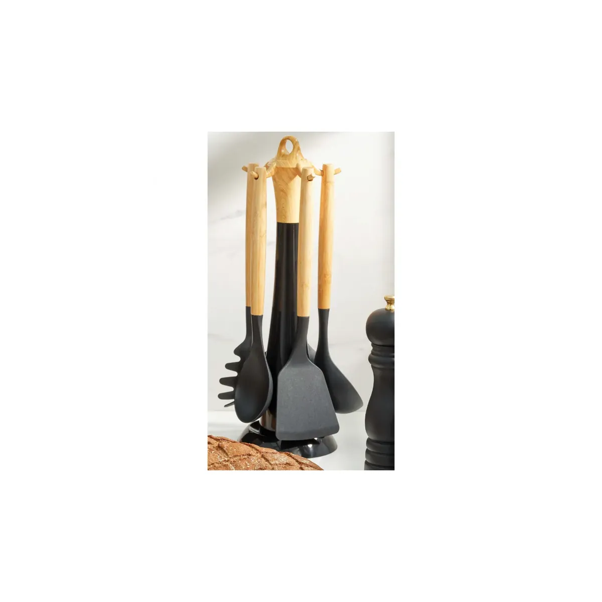 Karaca Woodland Black Servierbesteck- Set, 6- teilig, Schwarz