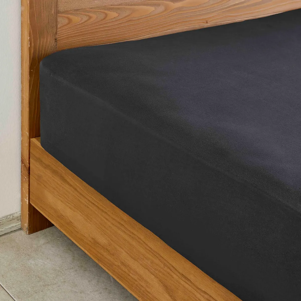 Karaca Home Spannbettlaken Anthracite 100x200 cm + 30 cm Öko-Tex Zertifiziert