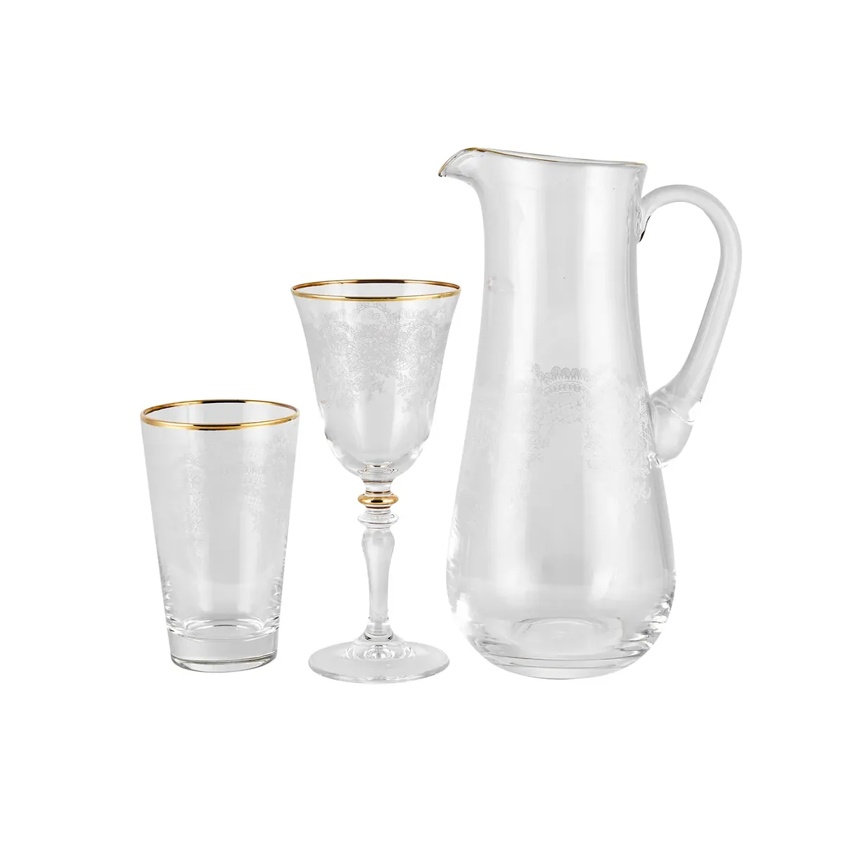 Karaca Elegant Lace Gold Gläserset Gold 25- teilig