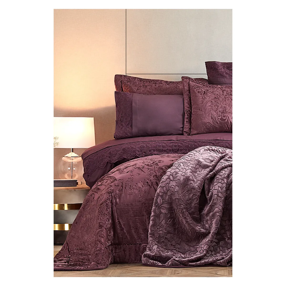 Karaca Home Valeria Royal Violett 10 Teiliges Heiratsset