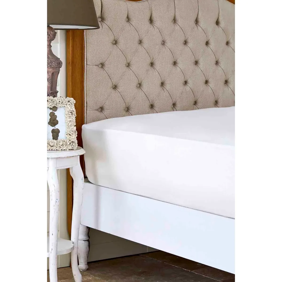 Karaca Home Spannbettlaken für Doppelbett Ecru