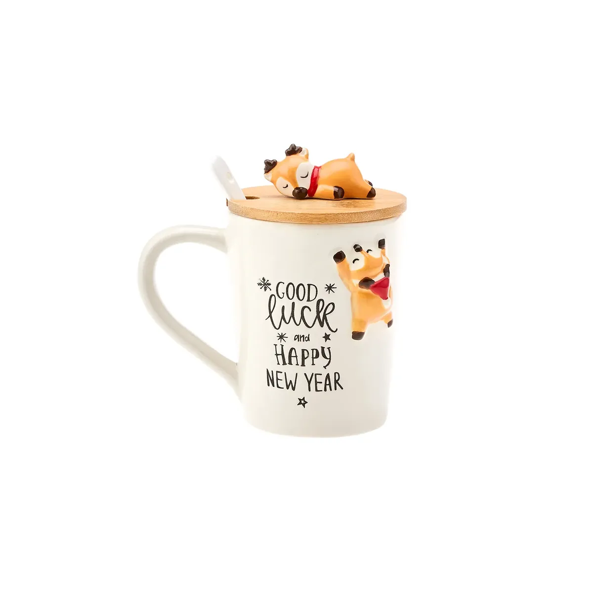 Karaca New Year Elch Mug mit Löffel Np22
