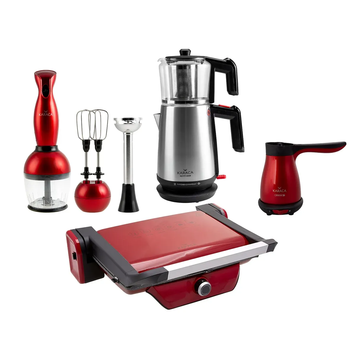 Karaca 4-teiliges Küchenkleingeräte Redgold Heiratsset
