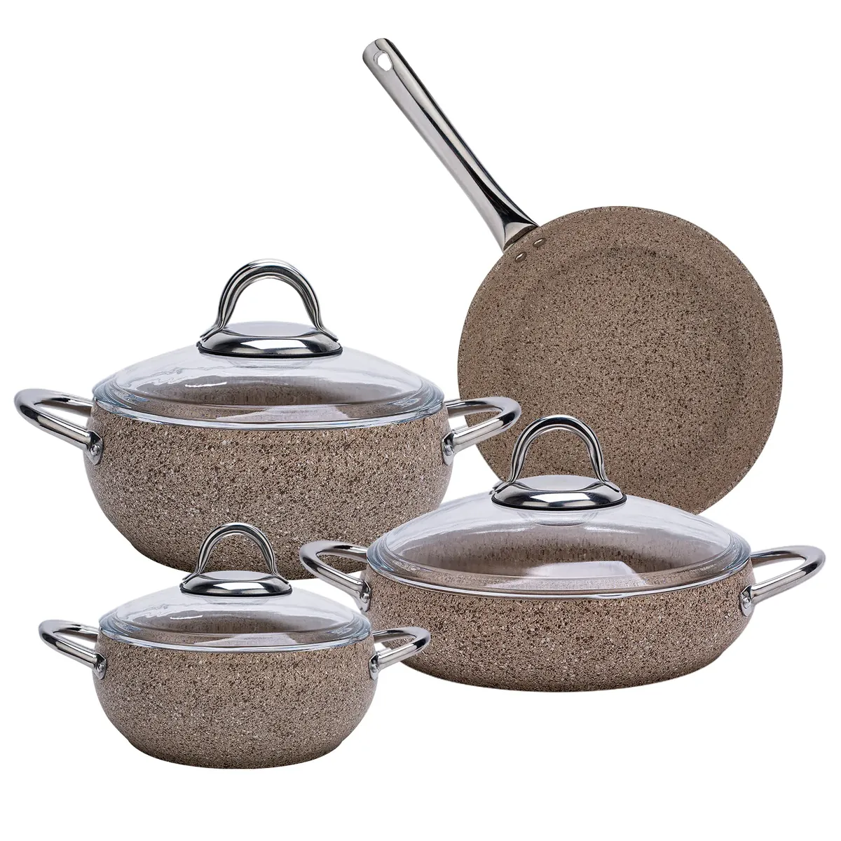 Karaca Avanos Terra Granit Topf-&Pfannen-Set 7 Tlg.Set