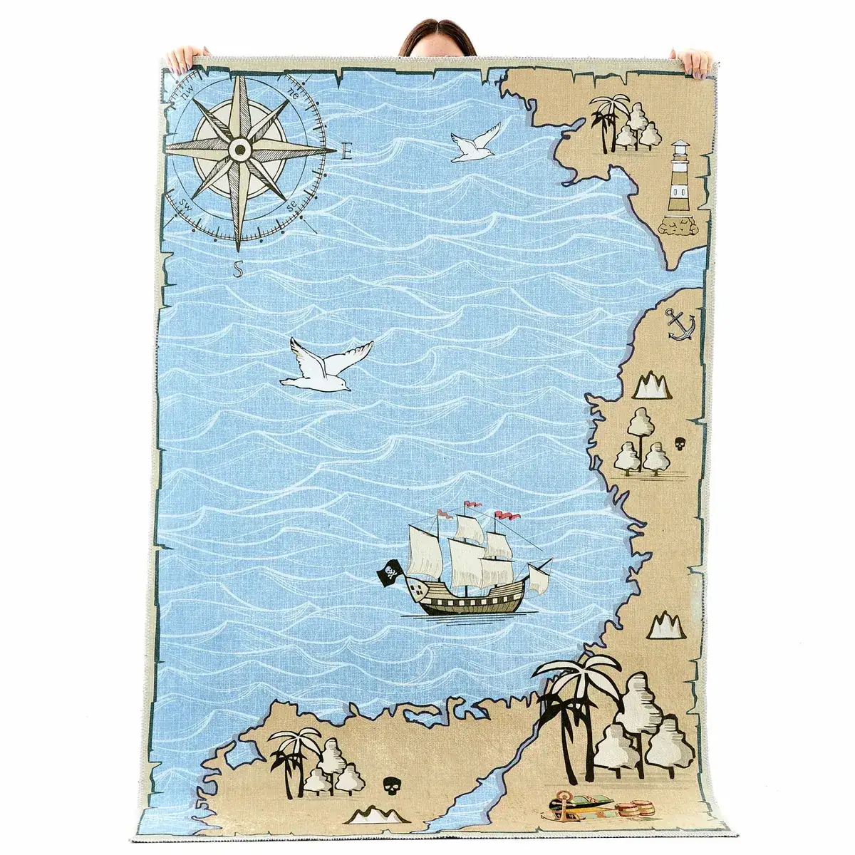 Kaşmir Halı Dekorativ Art Sea Kinderteppich 120x180 cm