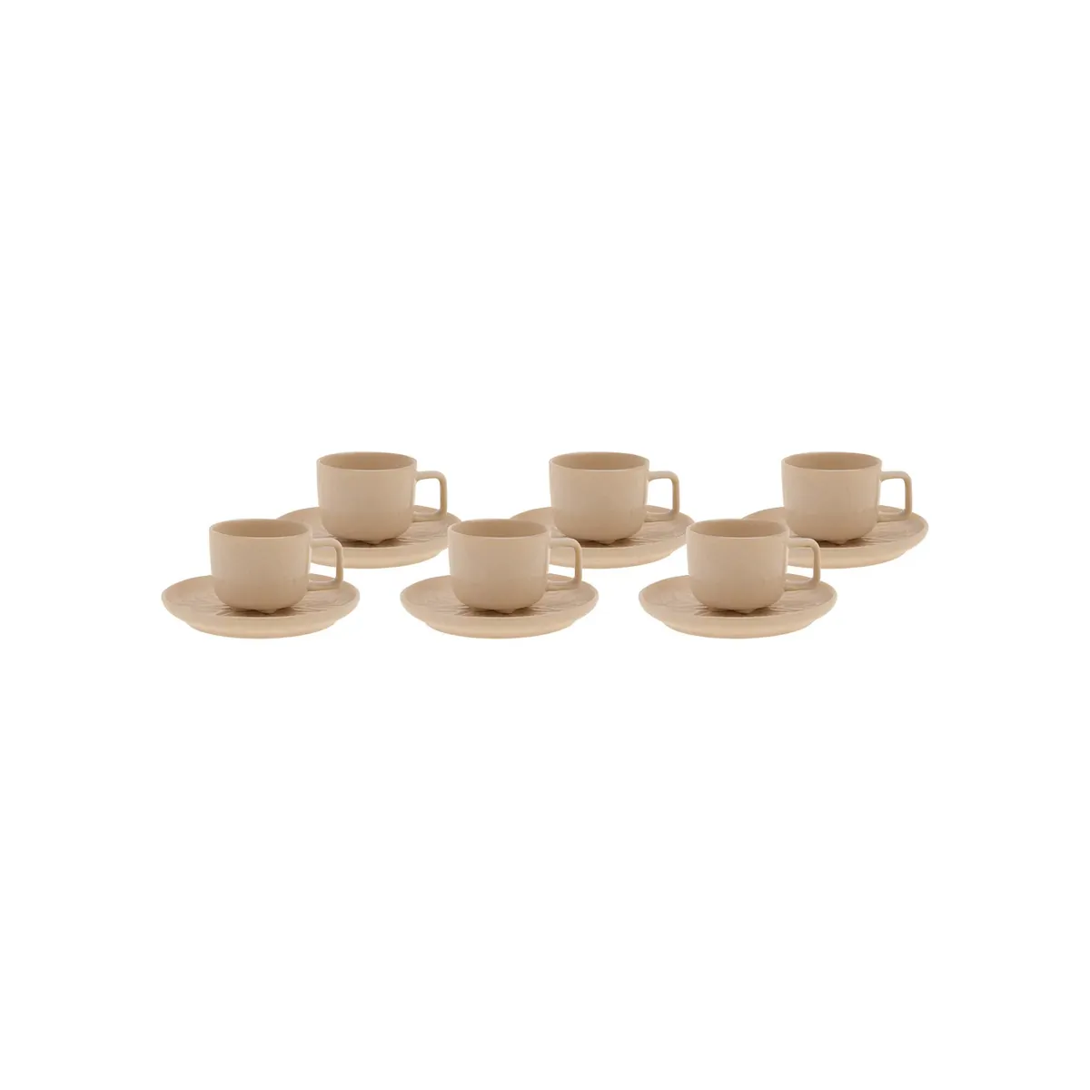 Karaca Vita beigefarbenes Kaffeetassen-Set für 6 Personen