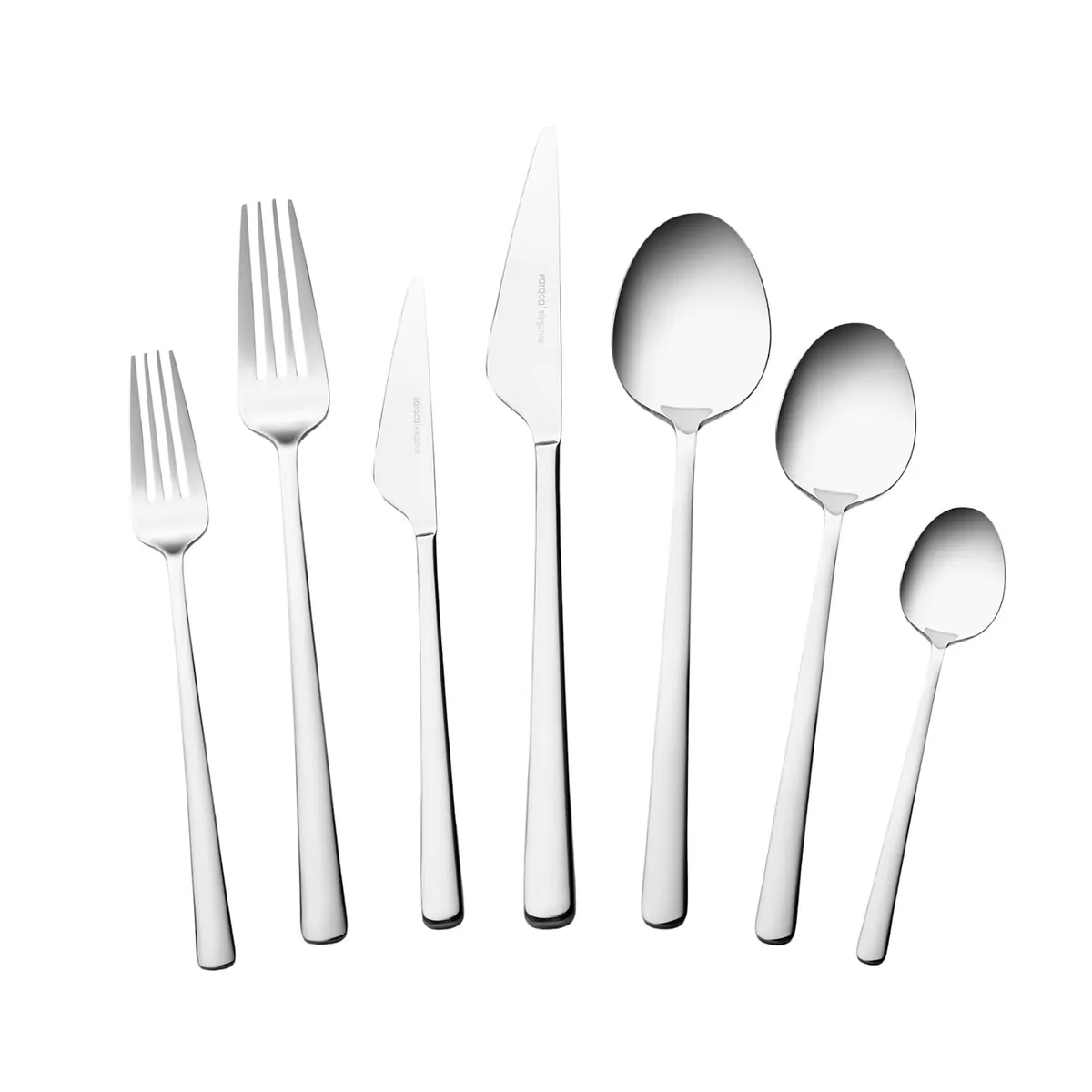 Karaca Serena 84-teilige Edelstahlbesteckset für 12 Personen, Silber