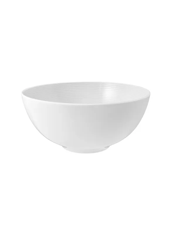 -Seltmann Weiden-, "Beat uni weiß" Schüssel 21cm mit Rillenrelief