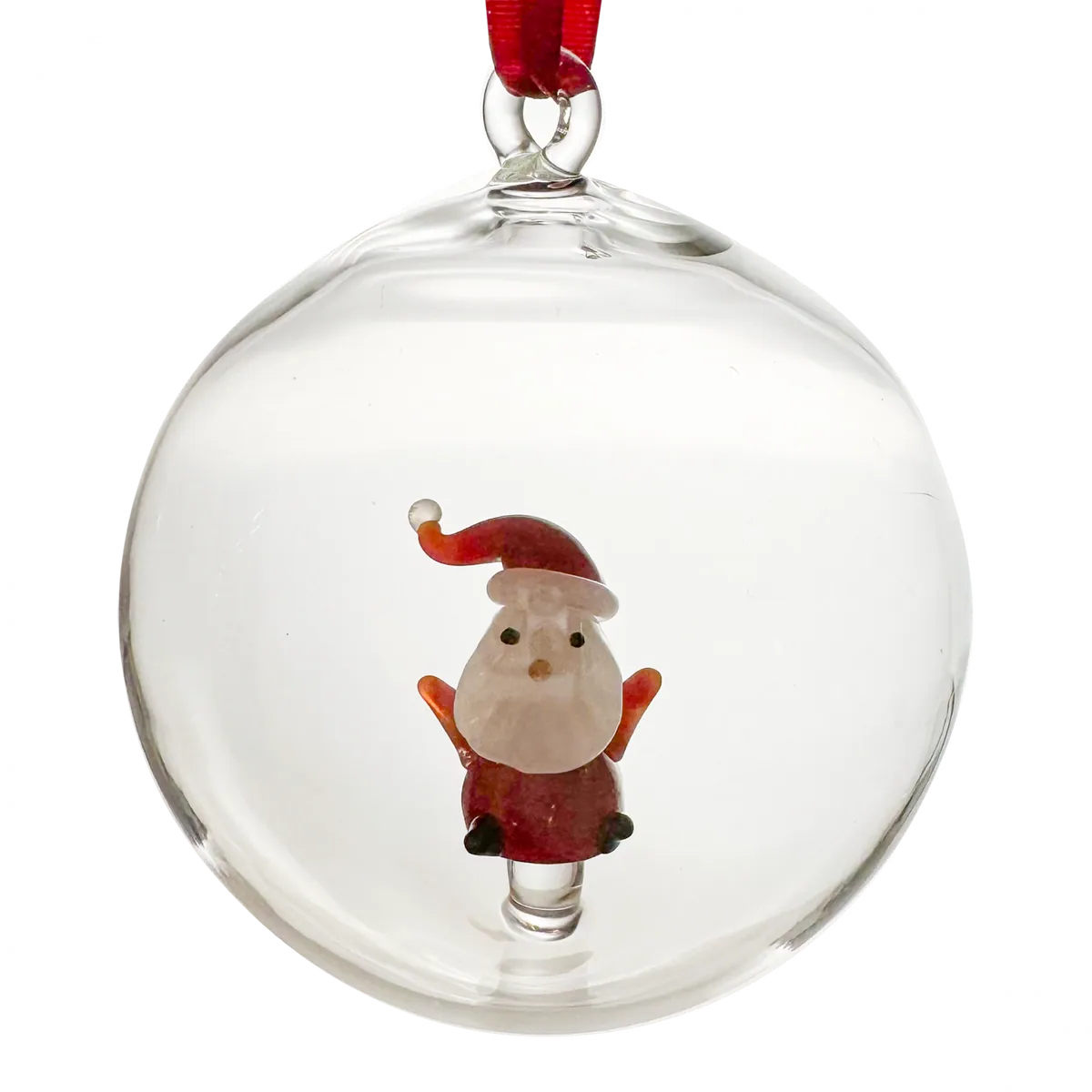 -Paul Nagel- Weihnachtskugel Glas mit Weihnachtsmann, 8cm