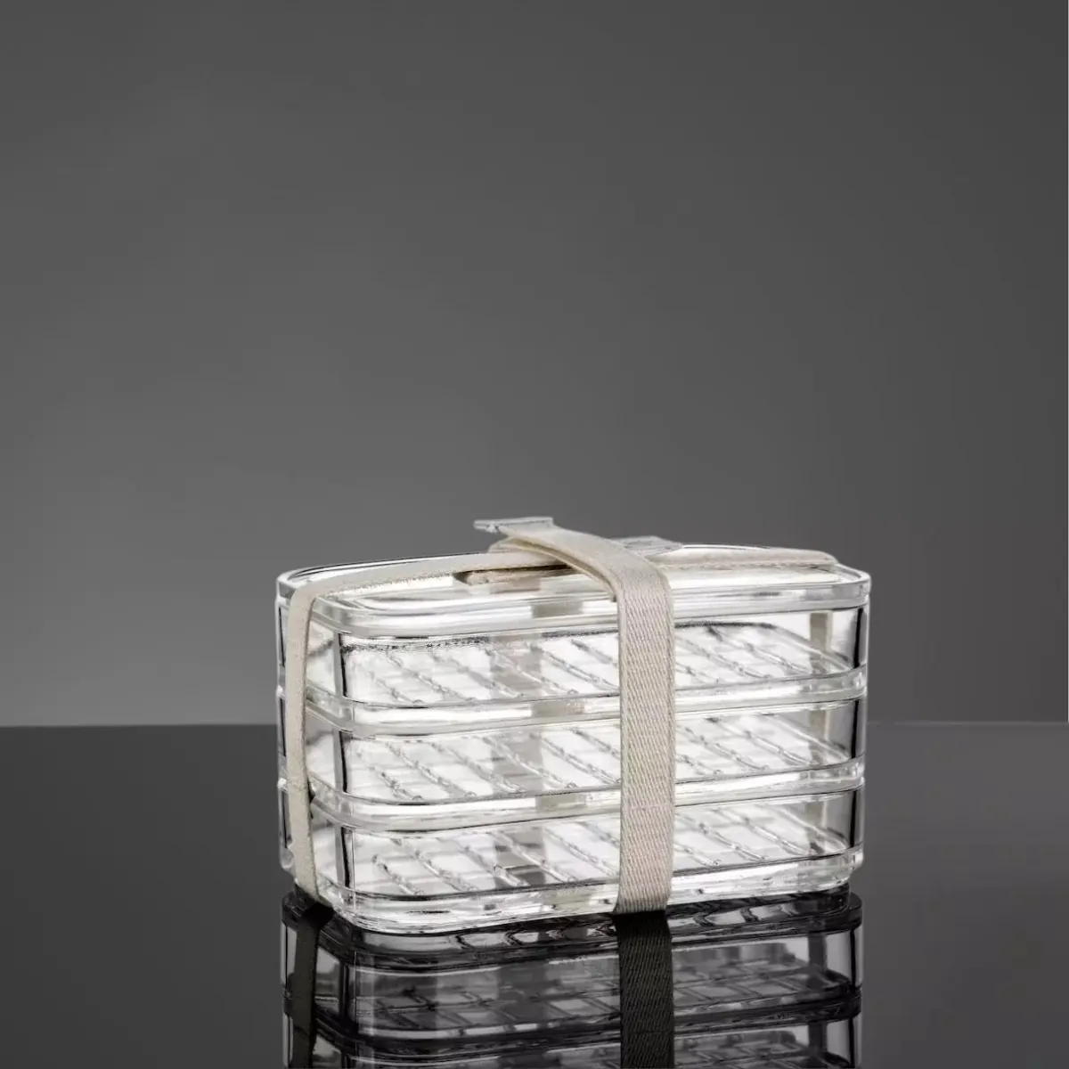 SmacoGlas® stapelbare Aufschnittbox aus Glas 2er/3er/4er-Set mit Deckel aus Glas, Dichtungen & Fixiersystem