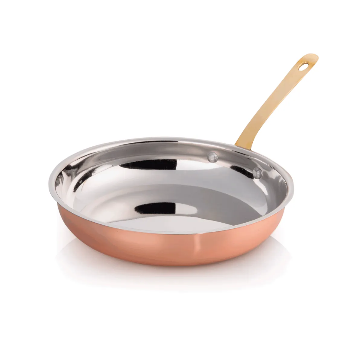 Flambierpfanne STEEL & STYLE AMBER, Ø 23,5 oder 30 cm, Kupfer, Messing, Chromnickelstahl