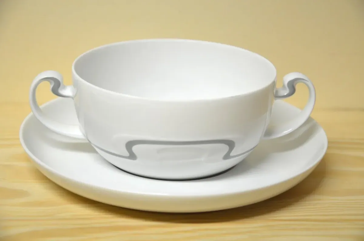 Rosenthal Asimmetria Schiefer Suppentasse mit Untere