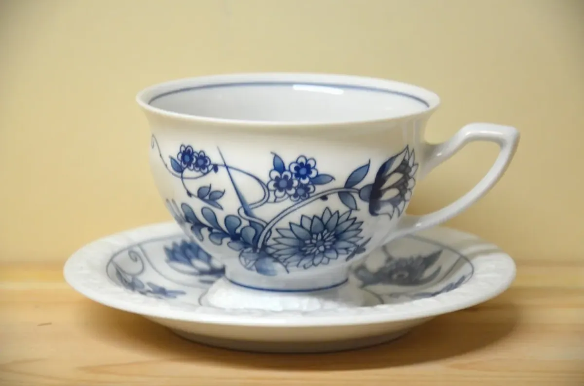 Rosenthal Maria blaue Blume Kaffeegedeck