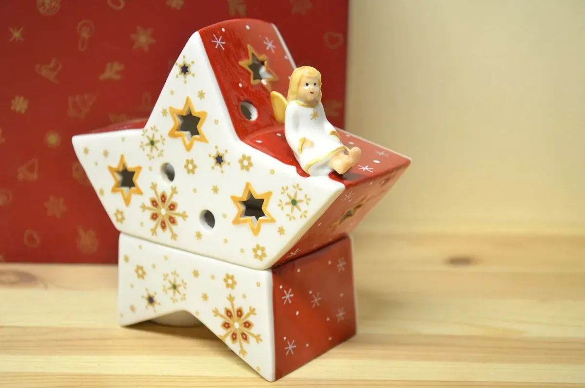 Villeroy & Boch Christmas Light Windlicht Engel auf Stern NEU