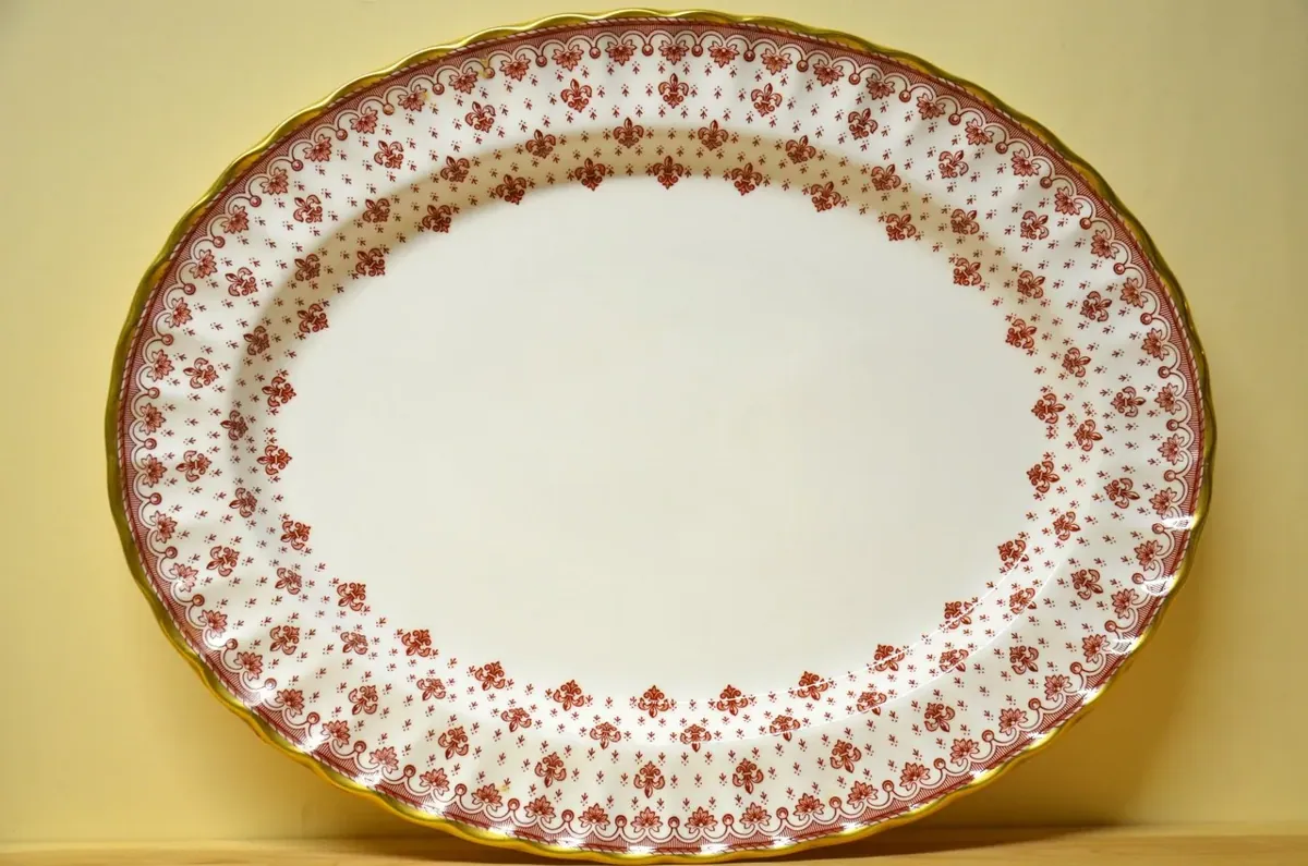 Spode Fleur de Lys red Beilagenplatte