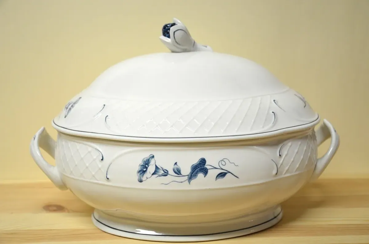 Villeroy & Boch Val bleu ovale Schüssel mit Deckel