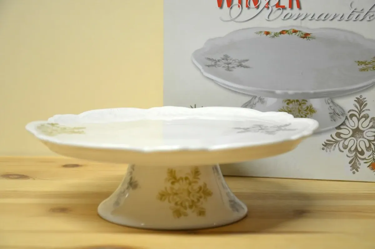 Hutschenreuther Winter Romantik Tortenplatte auf Fuß NEU