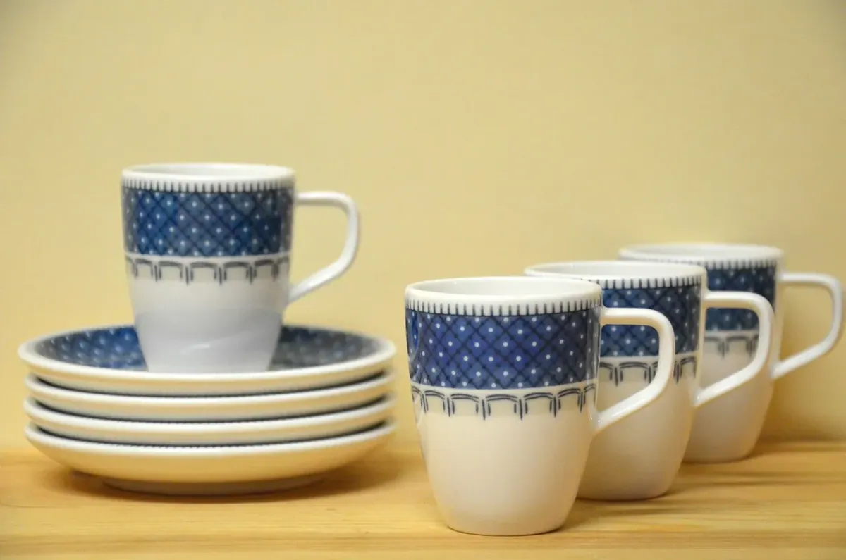 Villeroy & Boch Casale Blu 4 x Espressotassen mit Untere NEU