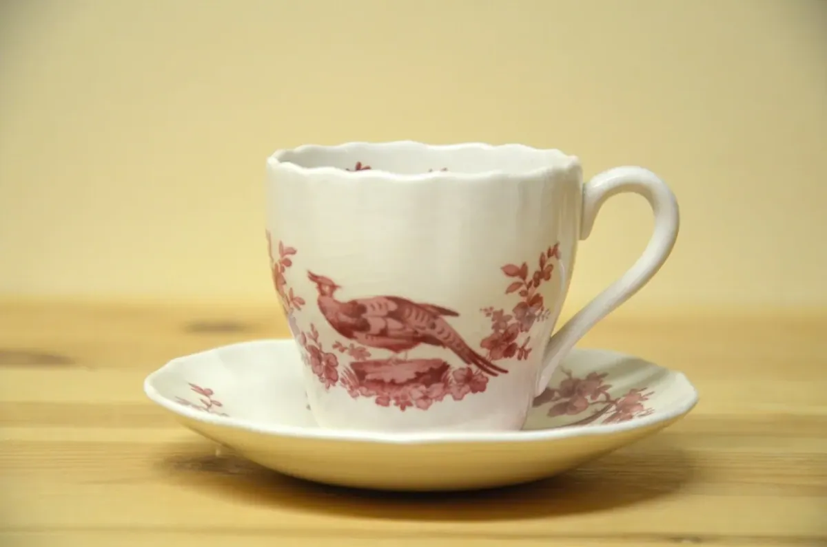 Spode Copeland roter Fasan Espressotasse mit Untere