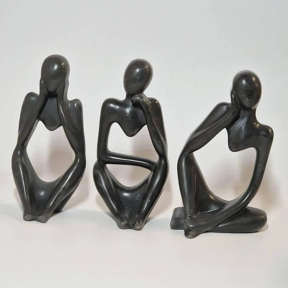 Handgefertigte Gipsfiguren im 3er-Set (zwei Farben)