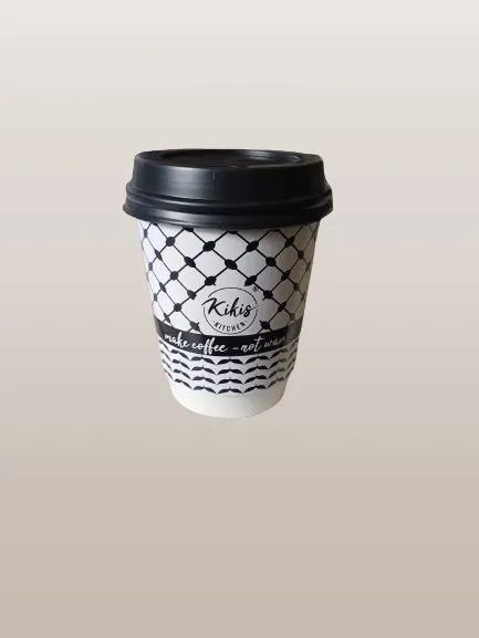 Pappbecher L 400ml - 20er schwarz weiß ABVERKAUF