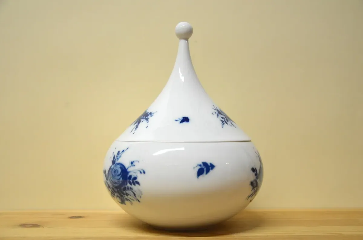 Rosenthal Romanze in blau Bonboniere 2- teilig groß