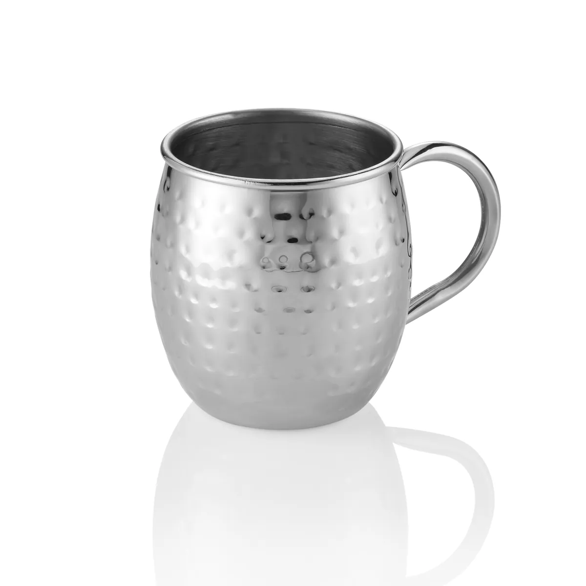 Moscow Mule Set, 0,45 ltr., Ø 8,5 cm, Höhe 10 cm, Farbe wählbar, gehämmert, Set á 2 Stück, Chromnickelstahl