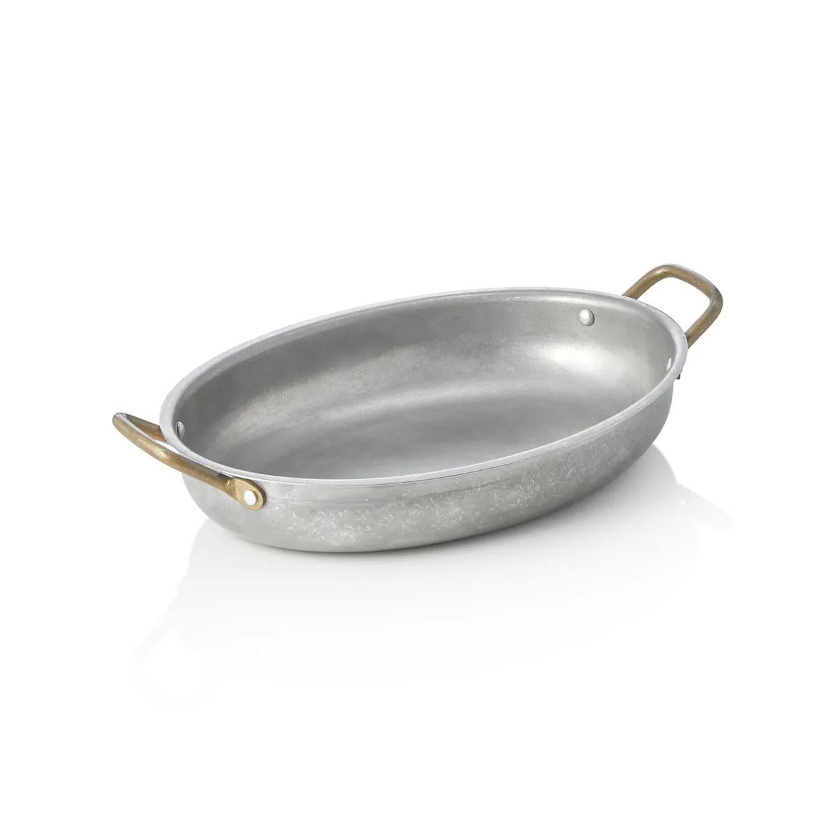 Servierpfanne STEEL & STYLE VINTAGE mit 2 Messinggriffen, 1 oder 1,4 ltr., Chromnickelstahl