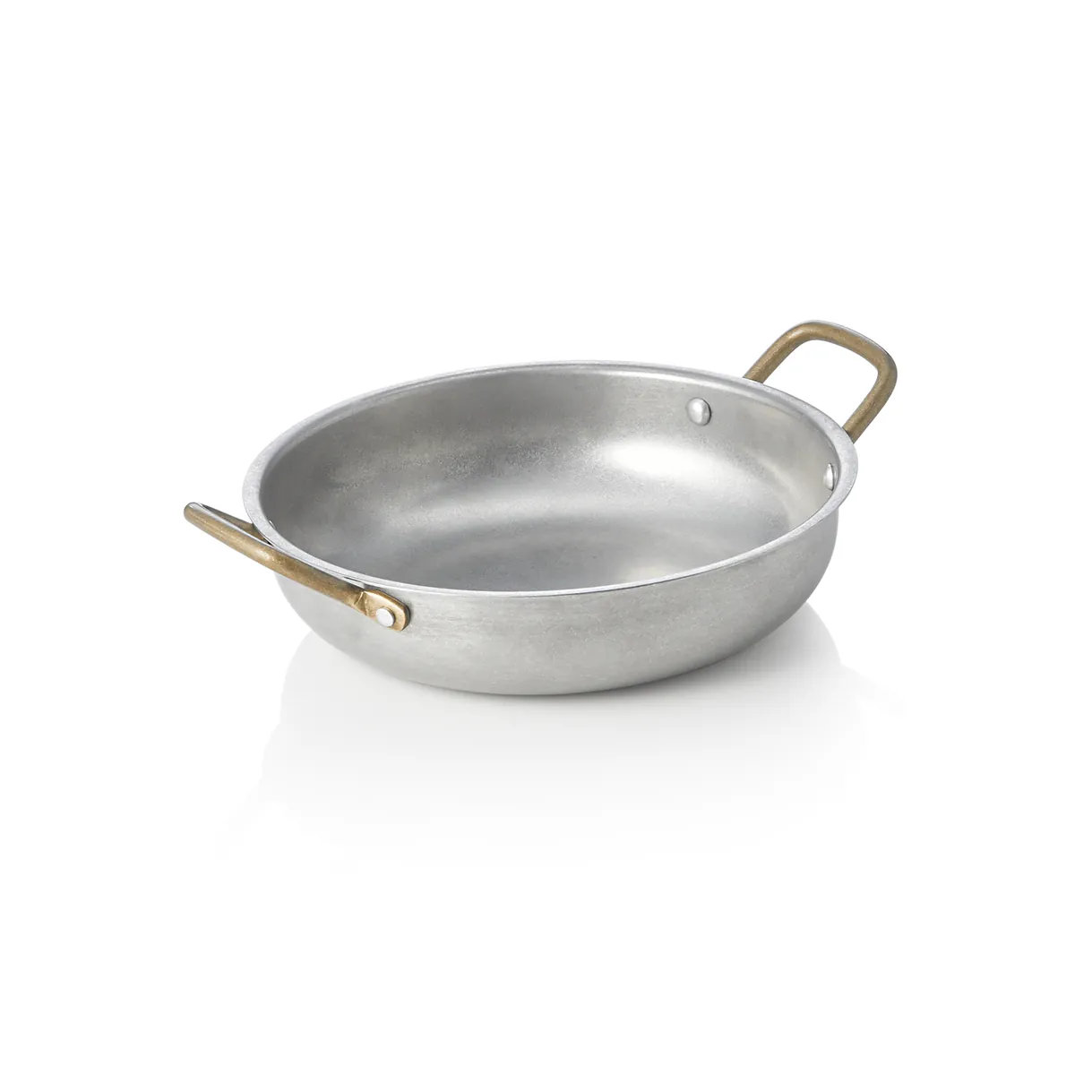 Servierpfanne STEEL & STYLE VINTAGE mit 2 Messinggriffen, Ø 20 oder 23 cm, Chromnickelstahl