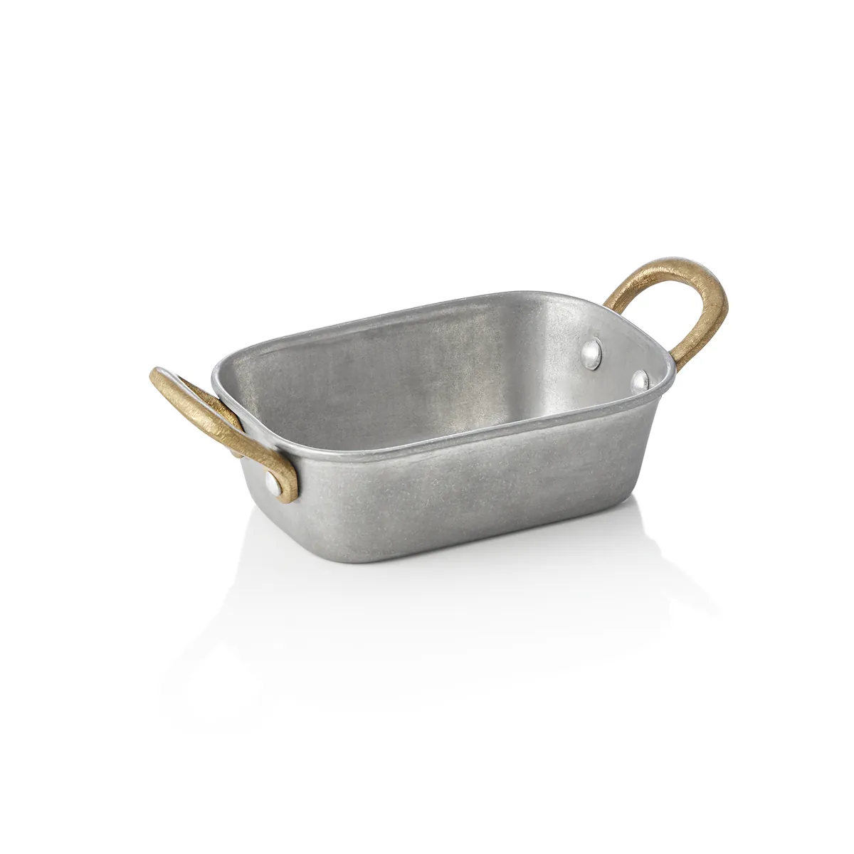 Servierpfanne STEEL & STYLE VINTAGE mit 2 Messinggriffen, 230 oder 370 ml, Chromnickelstahl