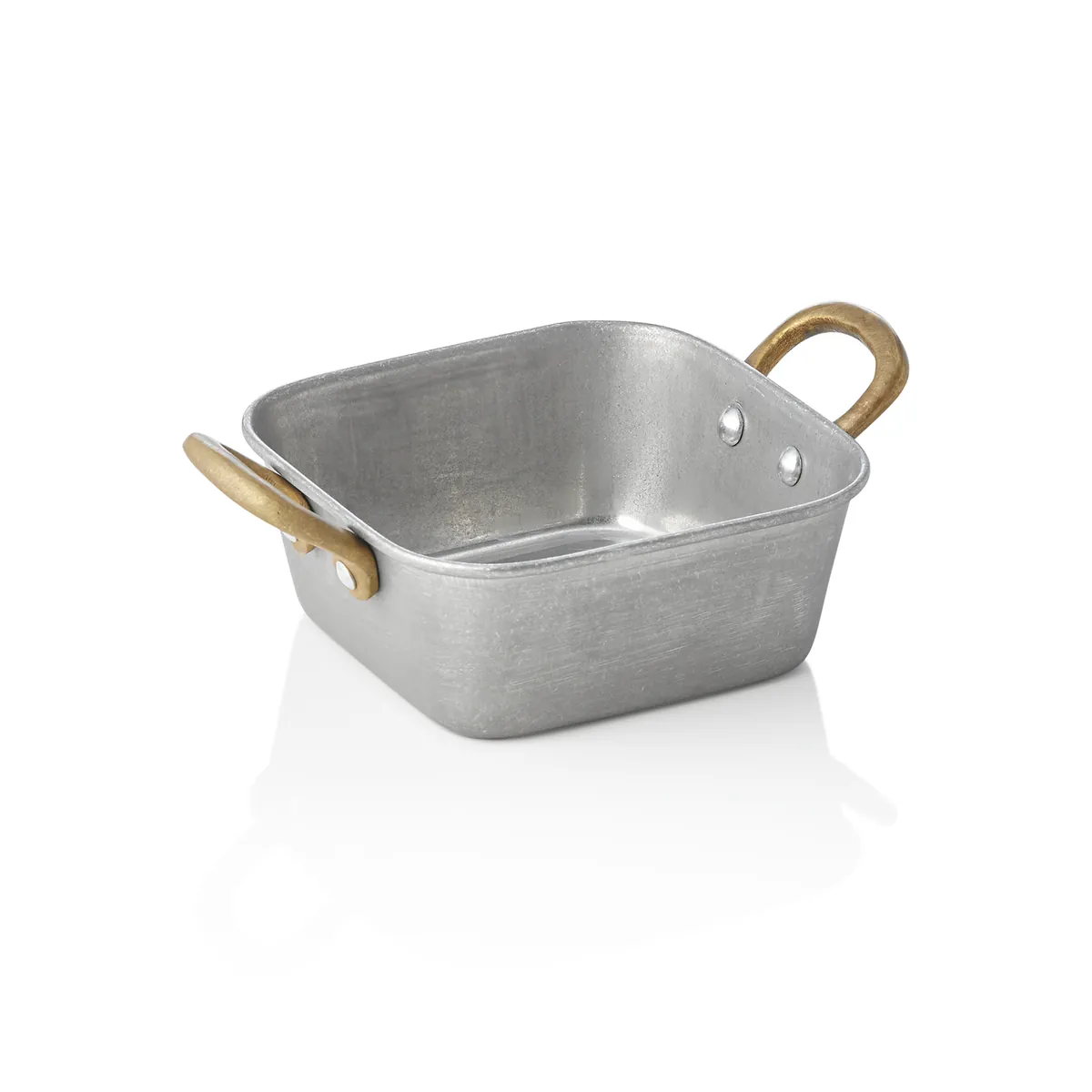 Servierpfanne STEEL & STYLE VINTAGE mit 2 Messinggriffen, 420 oder 570 ml, Chromnickelstahl