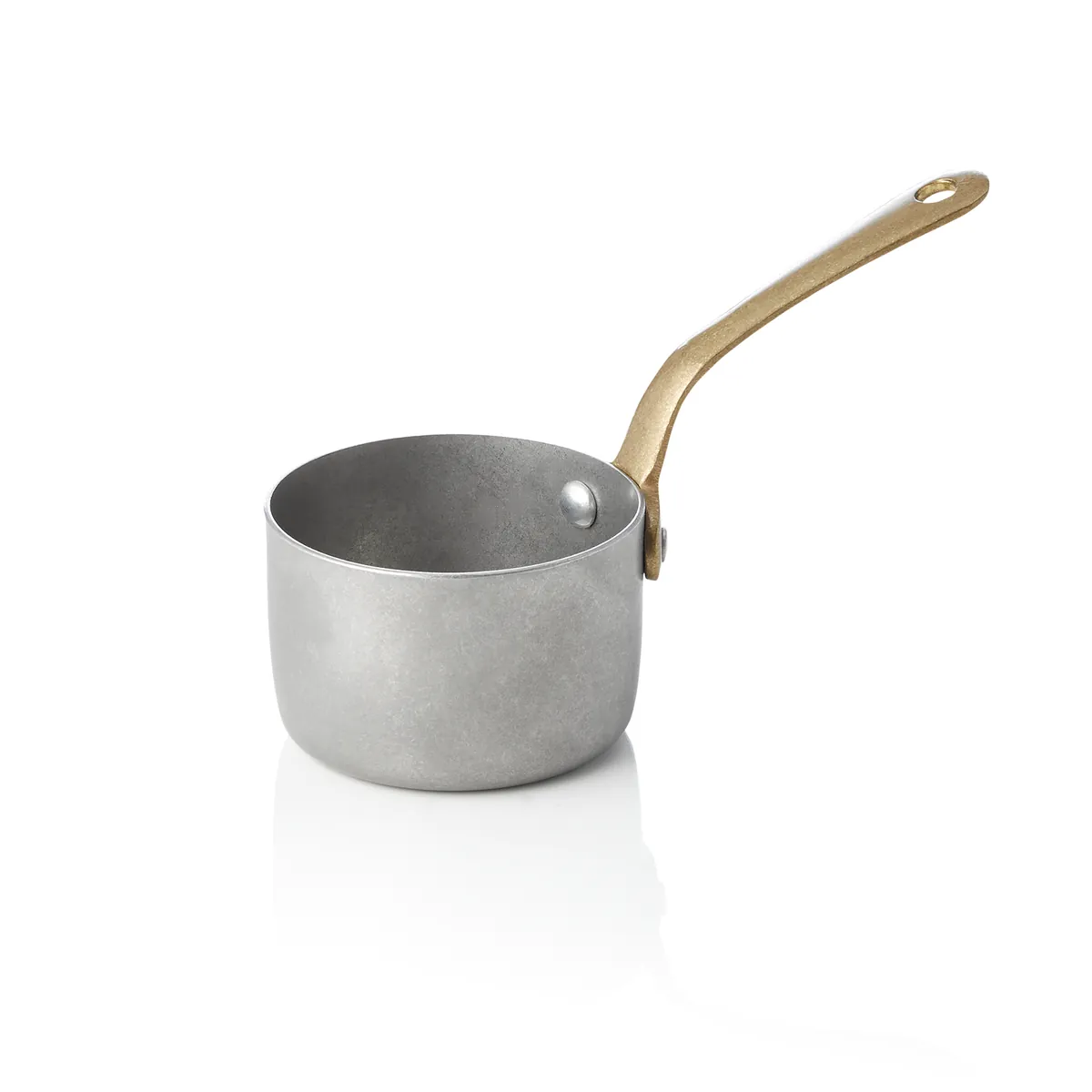 Serviertopf STEEL & STYLE mit Messinggriff, 140 ml, Ø 7 cm, vintage, Messing, PVD, Chromnickelstahl