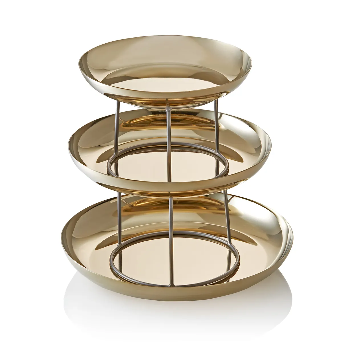 Gourmet Tower Gold STEEL & STYLE, 3-stufig, Höhe 32 cm, Chromnickelstahl