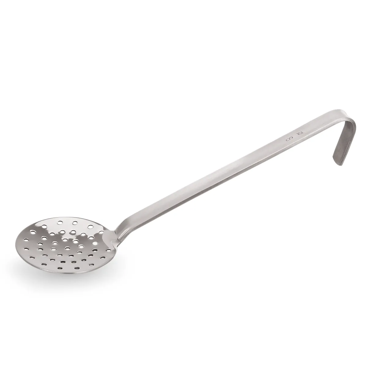 Schaumlöffel Kitchen Tool 2085, Ø 8 - 12 cm, mit kurzem Griff, Perforation Ø 4 mm, Chromnickelstahl