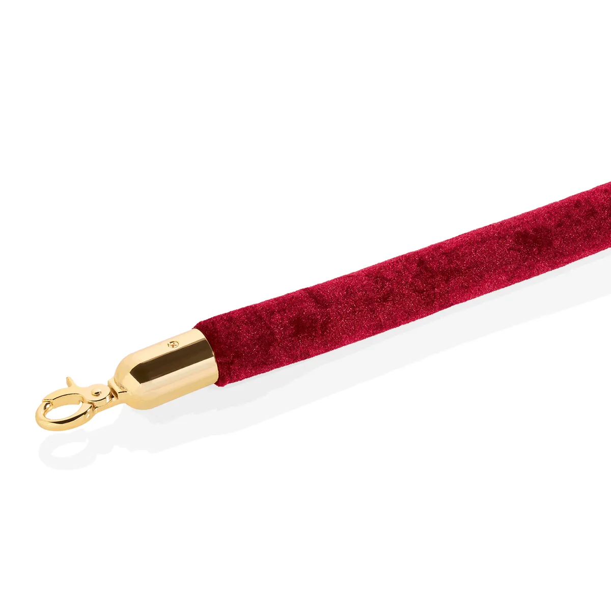 Verbindungstau Classic, Ø 3,2 cm, 1,5 m, rot oder schwarz, Velours, goldfarben, Edelstahl