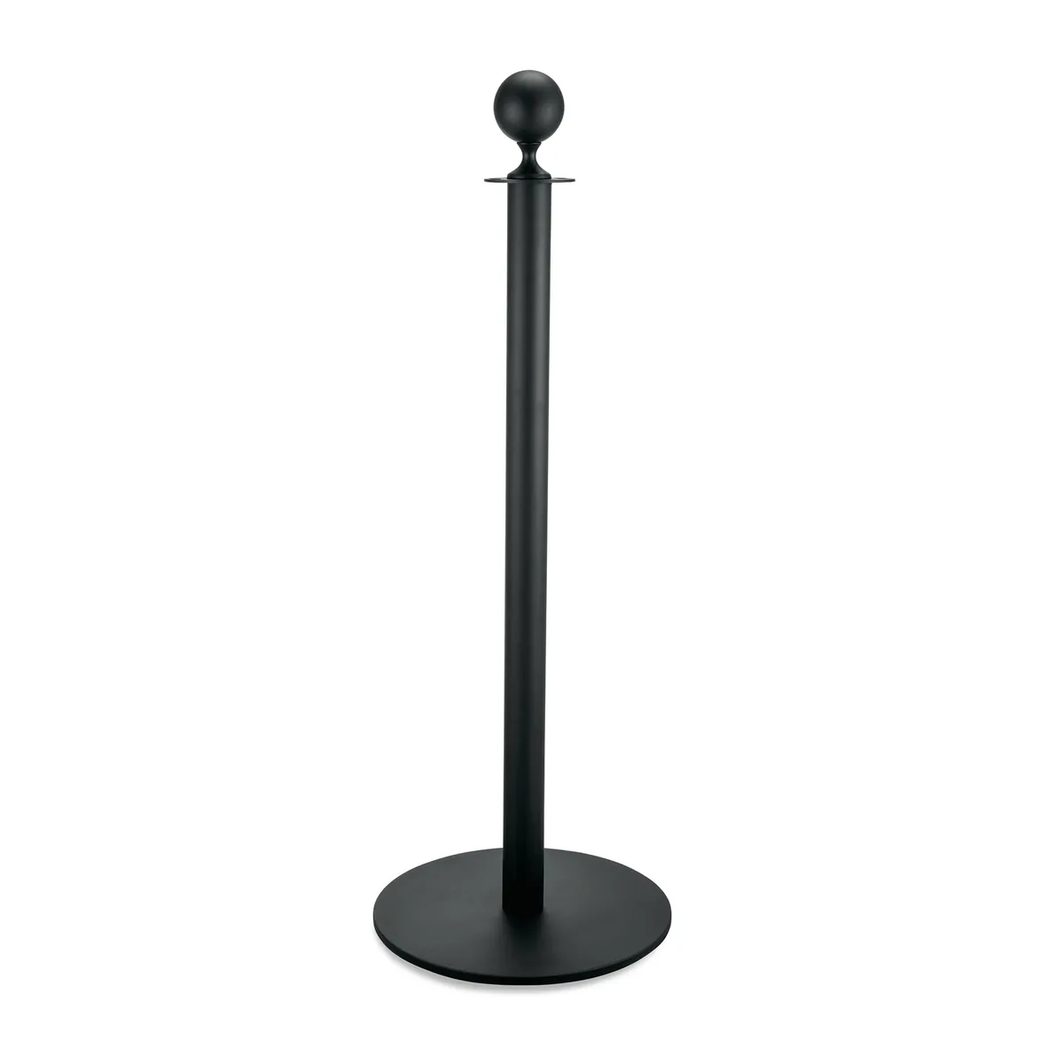 Abgrenzungspfosten Kugel 2er-Set Classic mit flachem Fuß, schwarz pulverbeschichtet, Edelstahl