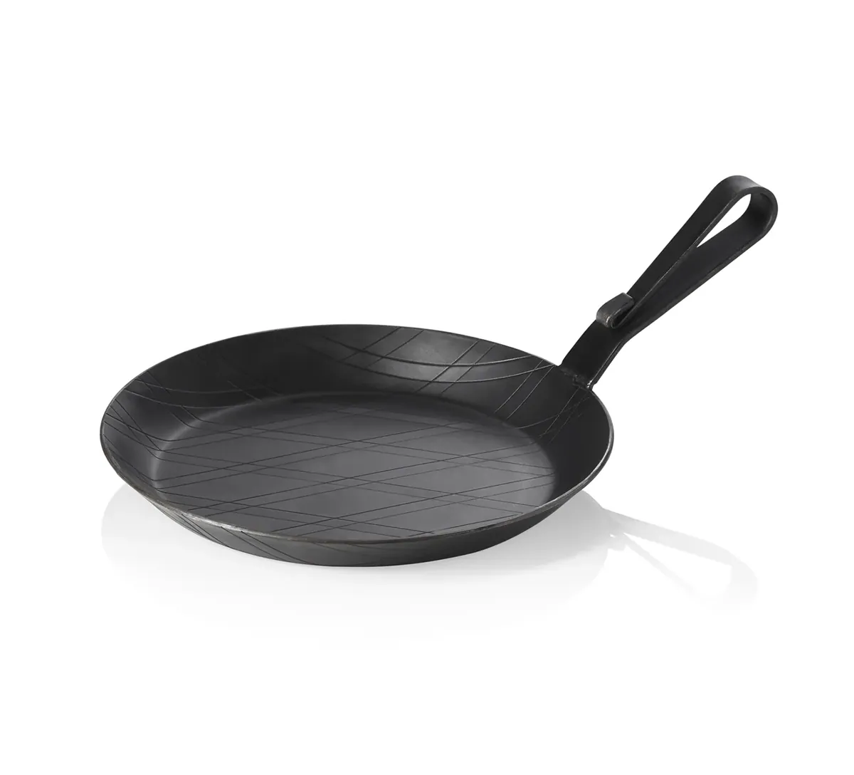 Brat-/Servierpfanne Iron Pan 22, mit gebogenem Hakenstiel, Ø 20 - 28 cm, Eisen