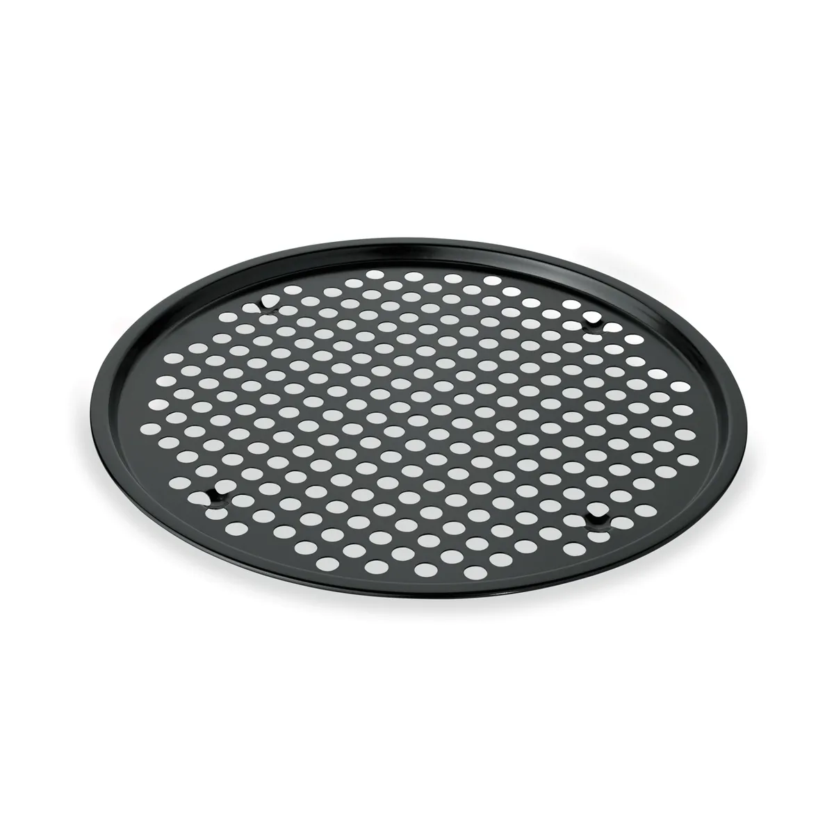 Pizzablech mit Antihaftbeschichtung, Ø 33 - 37 cm, Perforierung Ø 9 mm, Stahl
