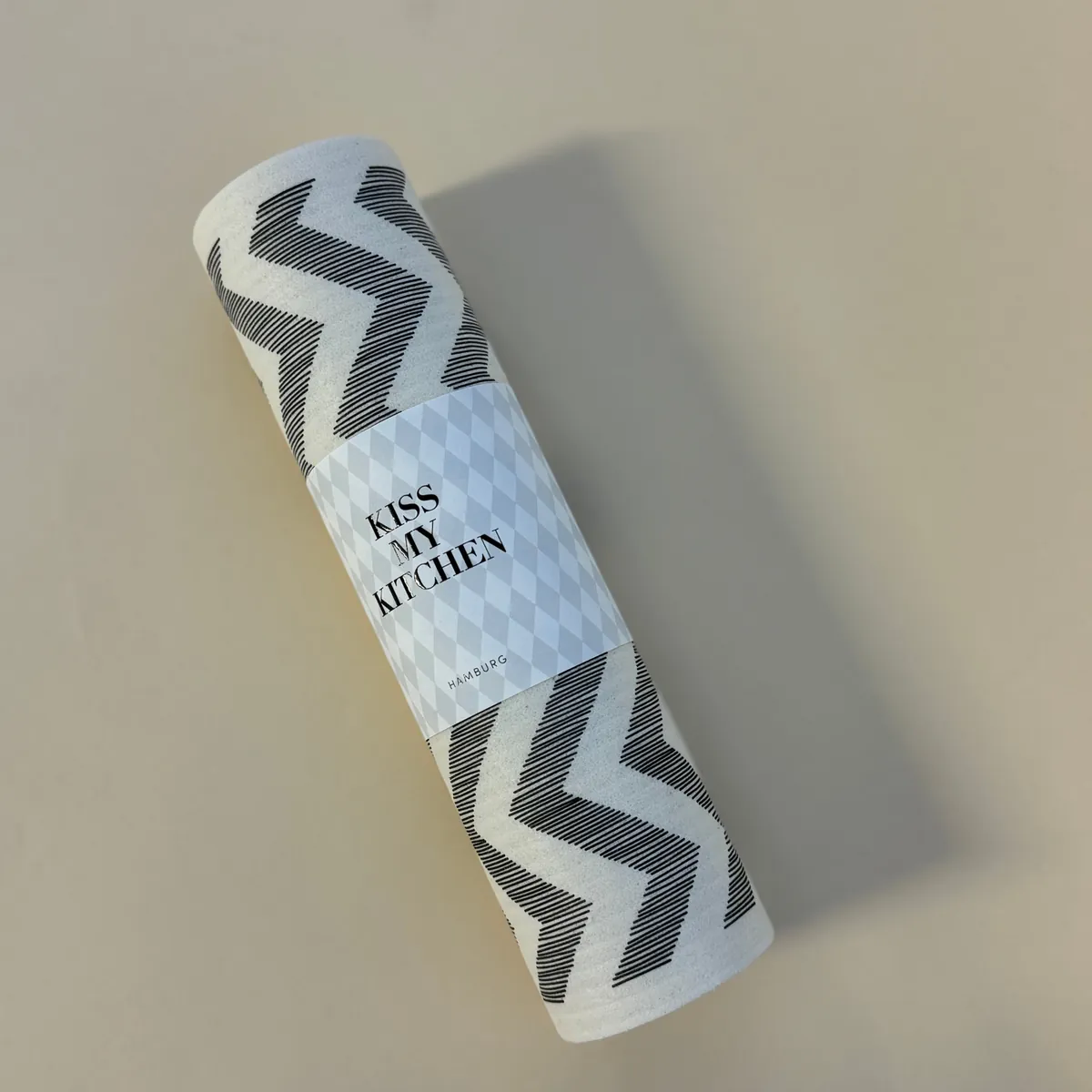 WO Schwammtuch-Rolle, Zickzack white black, 4 Stck.