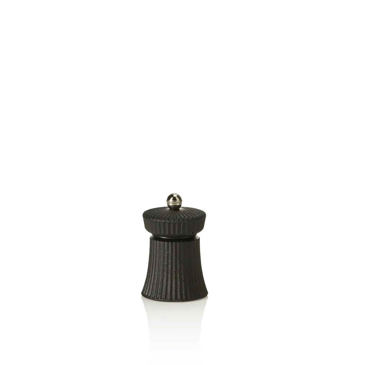 Salz- oder Pfeffermühle mit Edelstahl-Mahlwerk IRON CRUSH, Höhe 9,5 cm, schwarz, Edelstahl, Gusseisen